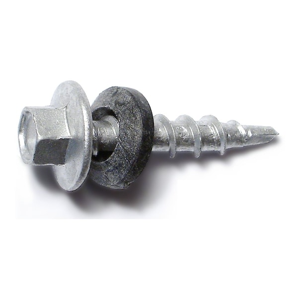 Midwest Fastener Self-Drilling Screw, #10 x 1 in, Silver Ruspert Steel Flange Hex Head External Hex Drive, 100 PK 07240 - main